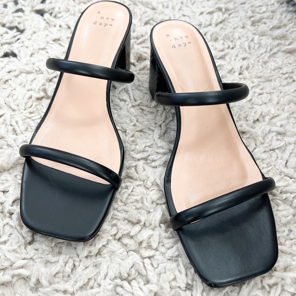 Black block heels